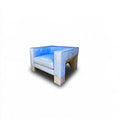 Accentfauteuil met fluwelen bekleding, kleur lichtblauw