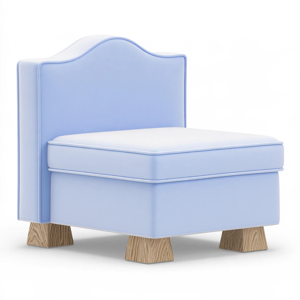 Accentfauteuil met fluwelen bekleding, kleur lichtblauw