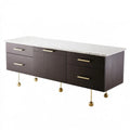 Dressoir met marmerlook, kleur wit