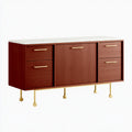 Dressoir met marmerlook, kleur wit