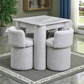 Eetkamerset met tafel en stoelen met marmerlook, kleur grijs