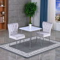 Eetkamerset met tafel en stoelen met marmerlook, kleur grijs