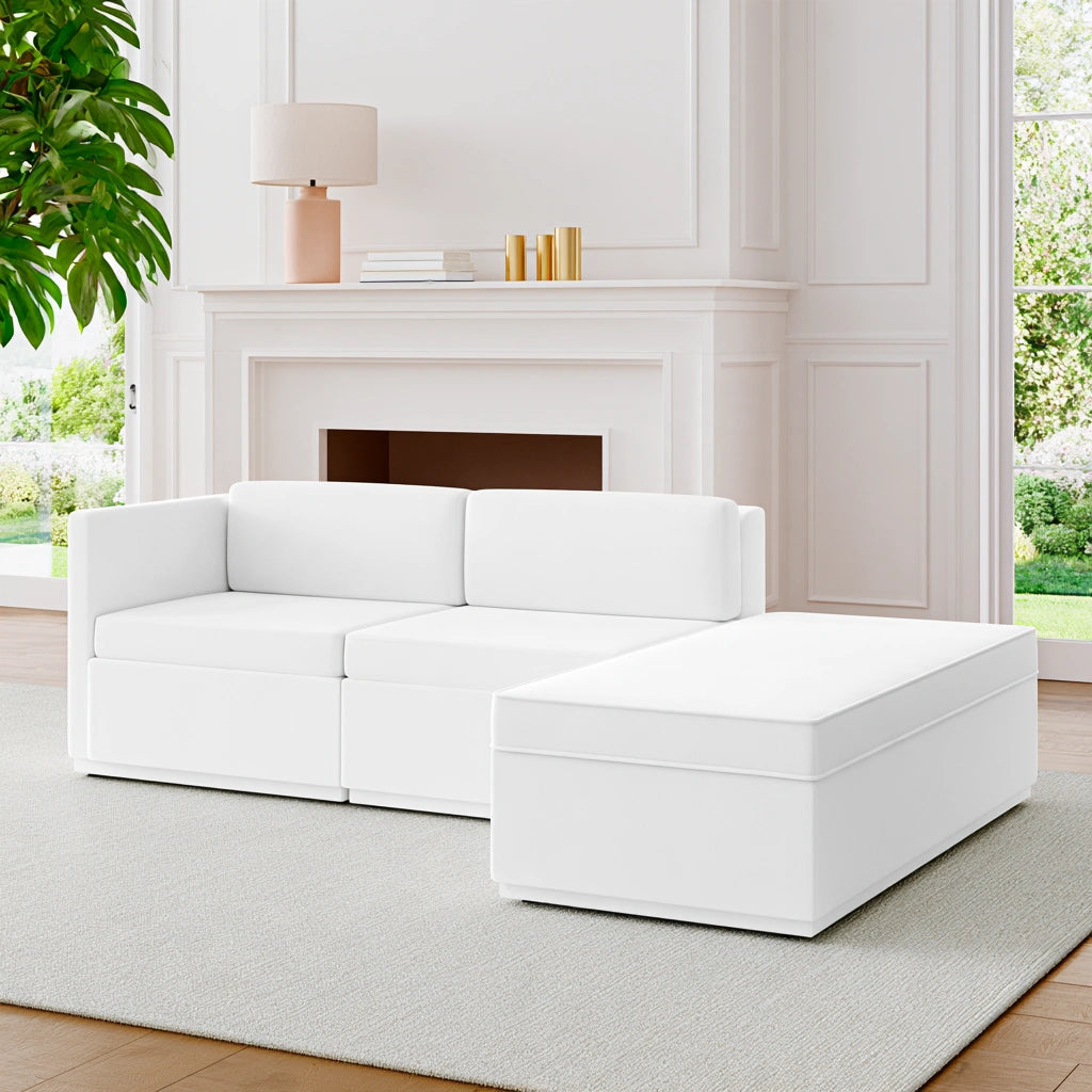 Modulaire hoekbank, kleur wit