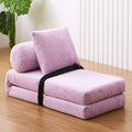 Inklapbare vloerfauteuil met ribfluwelen bekleding, kleur roze